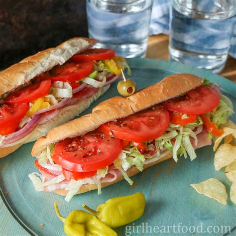 A sub sandwich with Italian dressing