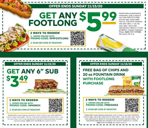 Subway Coupons Image 2