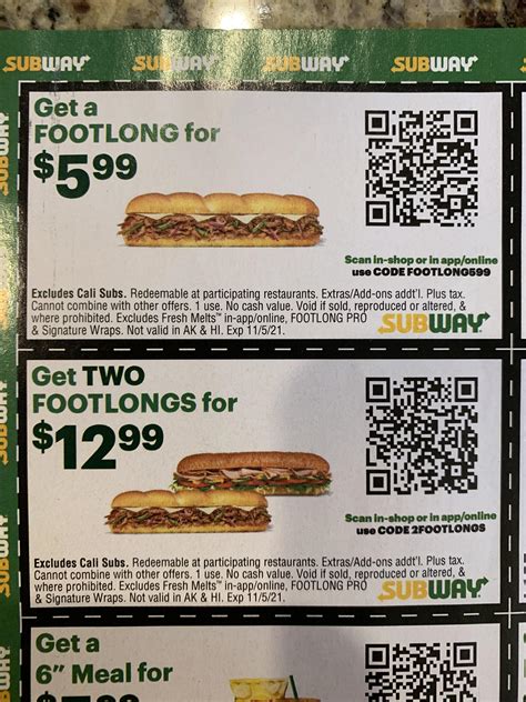 Subway Coupons Image 7