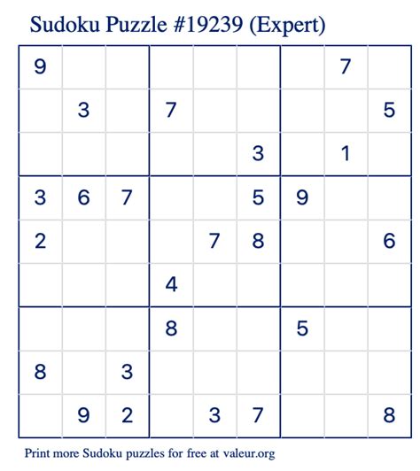 Sudoku Puzzles for Experts