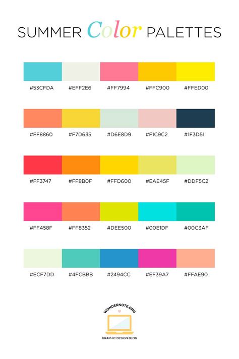 Summer Color Palette Designs