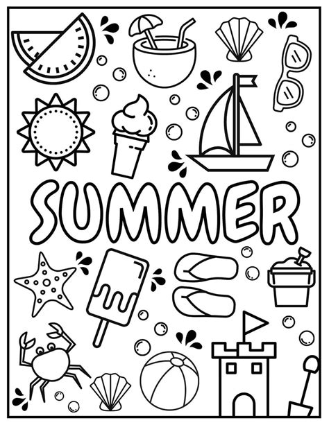 Ideas for summer coloring pages