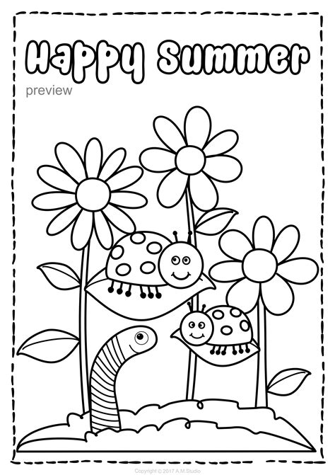 Summer coloring pages for preschoolers