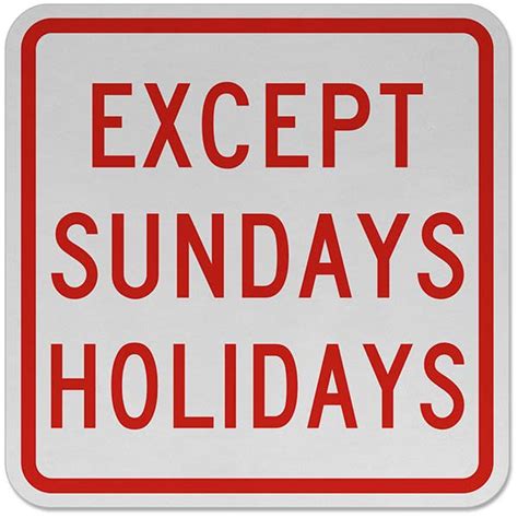 Sundays and Holidays