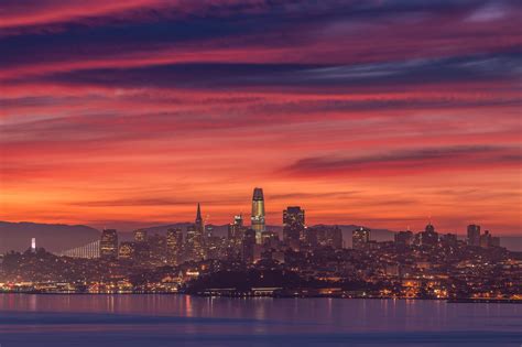 Sunrise over the San Francisco skyline