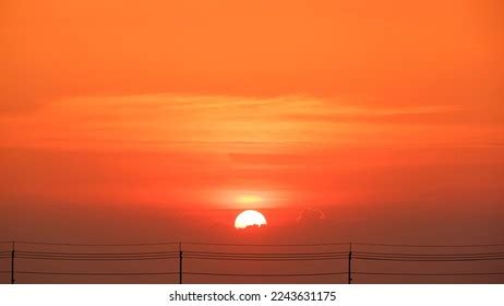 A breathtaking sunset where the sea meets the sky