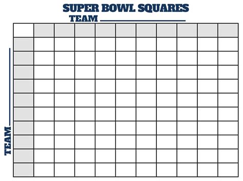 Super Bowl Football Squares Template