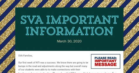 SVA Key Dates and Deadlines