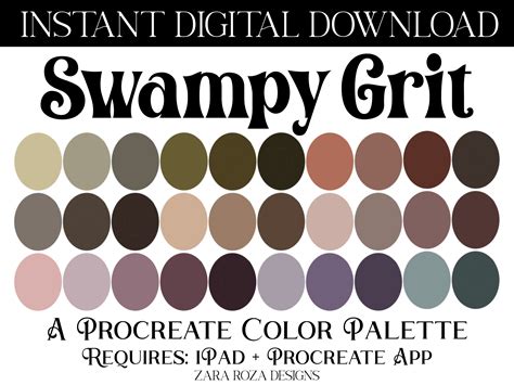 A collection of swampy colors