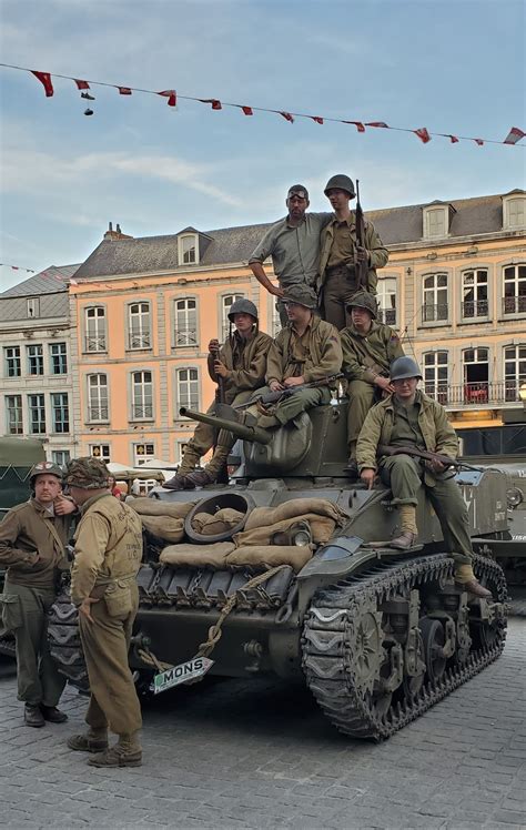 Veterans Riding on a Tank in a Fourth of July Parade