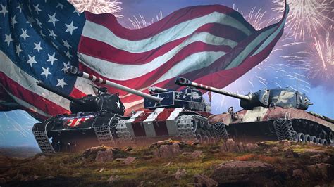 Vintage Photo of a Tank in a Fourth of July Parade