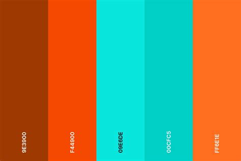 Teal and Orange Color Palette Variation 2