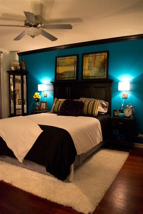 Teal Brown Bedroom