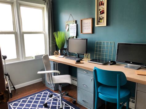 Teal Brown Home Office