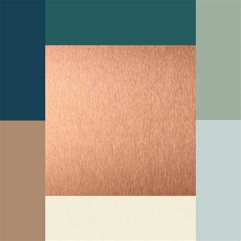 Teal Copper Accent Wall Paint Palette