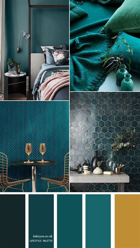 Teal Copper Gold Paint Palette Inspiration