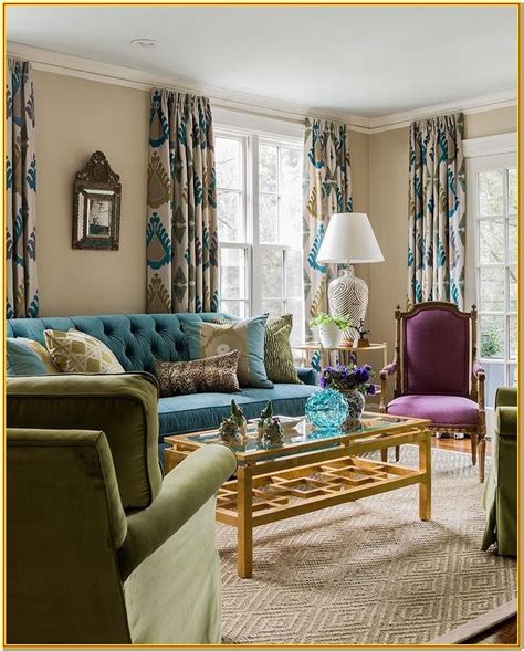 Teal and Purple Living Room