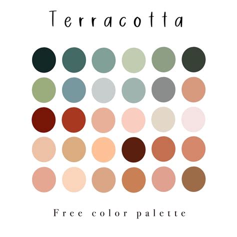 Terracotta color palette with warm and earthy tones