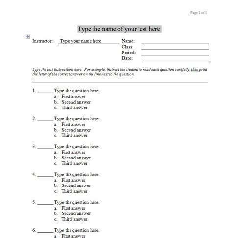 BYU Test Format