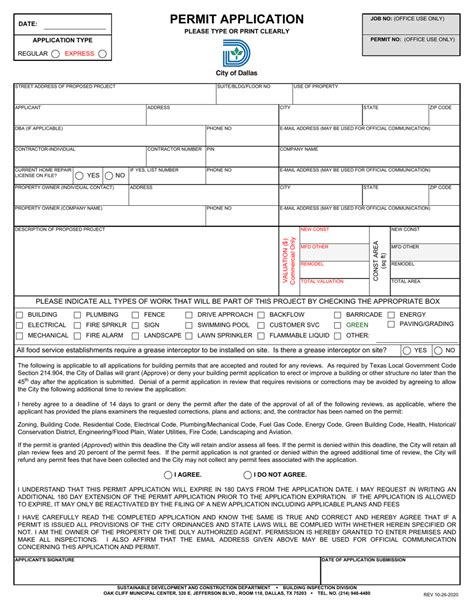 texas permit application