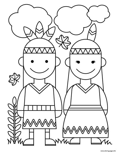 Thanksgiving Coloring Pages with Native Americans