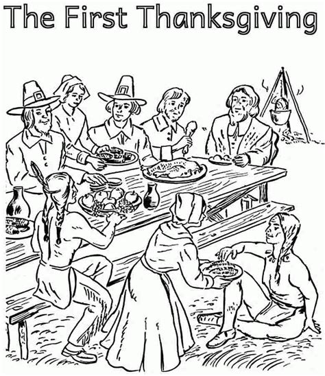 Thanksgiving Coloring Pages with Pilgrims