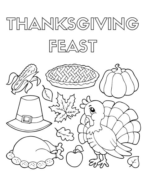 Thanksgiving-themed coloring pages