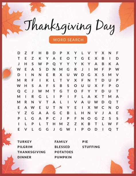 Thanksgiving Word Search 6