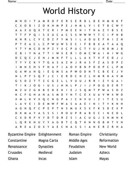 Themed Word Search: History