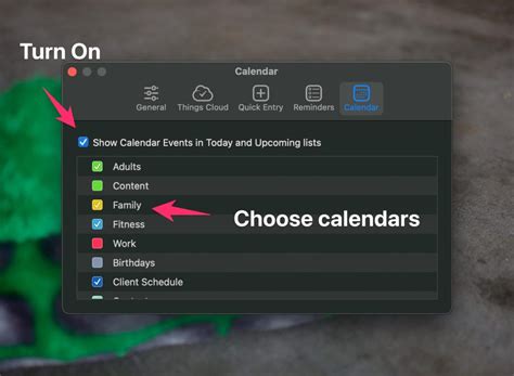 Things 3 Calendar Setup