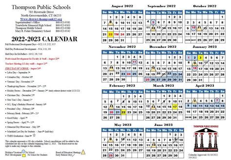 Thompson Schools Calendar Technology Image