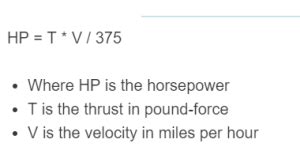 Thrust to Horsepower Formulas