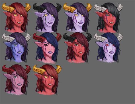 Tiefling Skin Color Palette Chart Guide