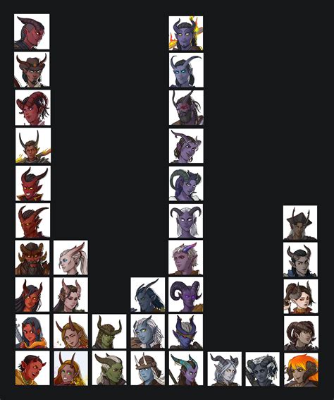 Tiefling Skin Color Palette Chart Example 7