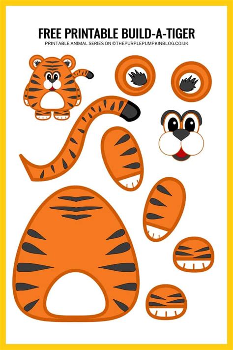 Tiger printable templates for crafts