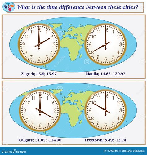 Time Difference Cities Map