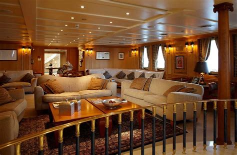 A photo of the luxurious interior of Timothy Kennedy's boat