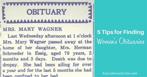 Tips for Finding Obituaries