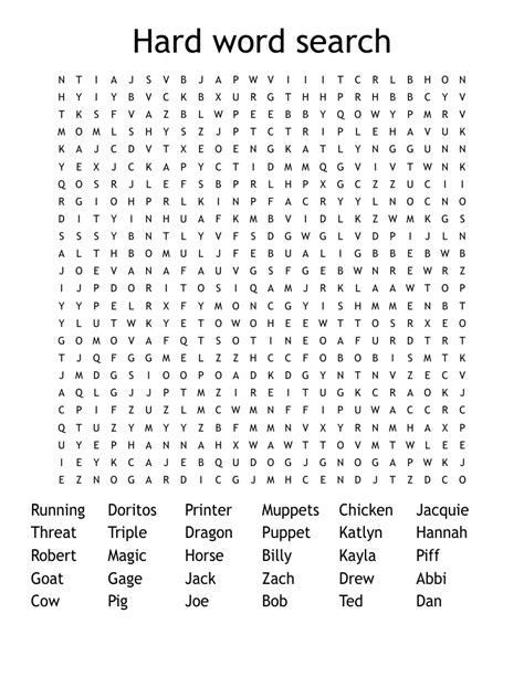 Tips for Solving Hard Word Search Printables