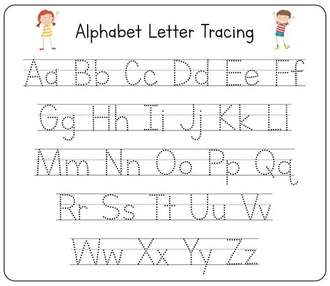 Tracing letters printables with themes