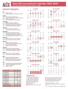 Using the Katy ISD Calendar to Track Progress