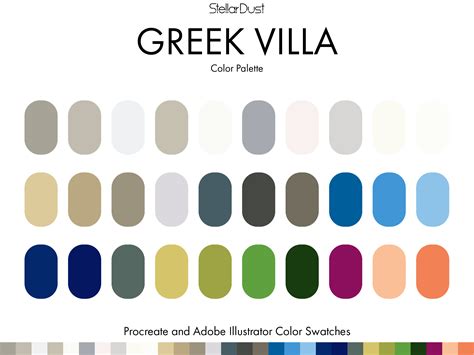 Traditional Greek villa color palette 1