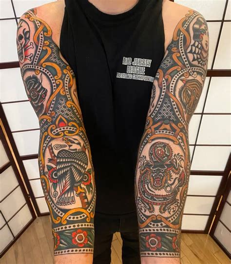 Traditional tattoo sleeve