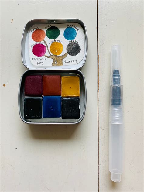 Travel paint palette with essential colors