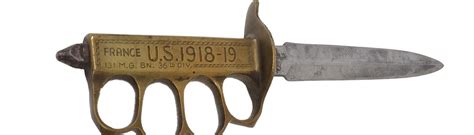 A trench knife from World War I, an early example of a military issue knife