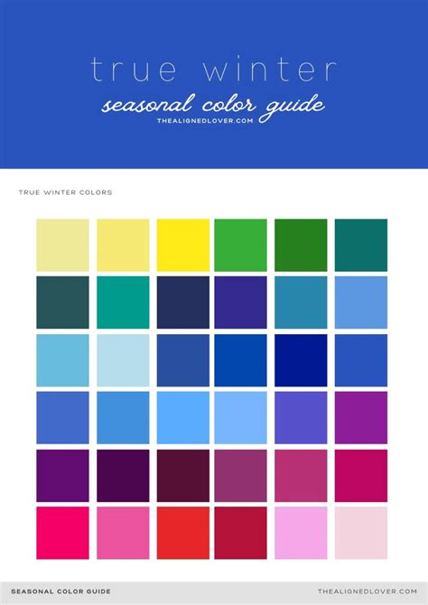 True Winter color palette for branding