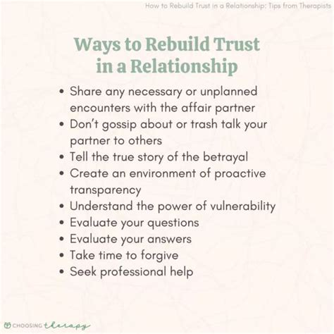 Tips for restoring trust