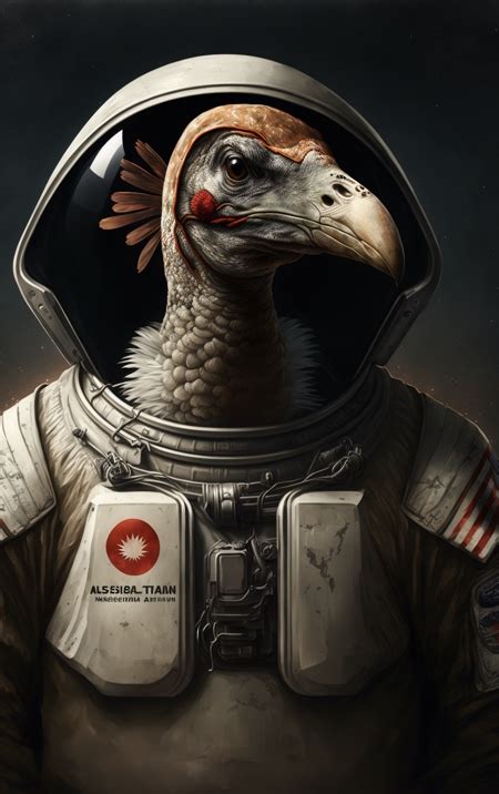 Turkey in an astronaut costume