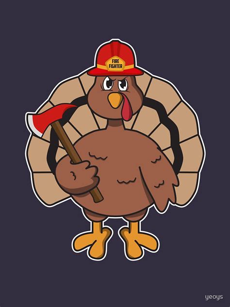 Turkey in a firefighter costume