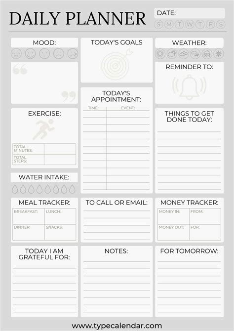 Types of Daily Planner Templates